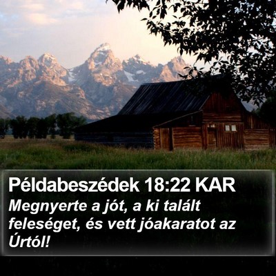 Példabeszédek 18:22 KAR Bible Verse Image