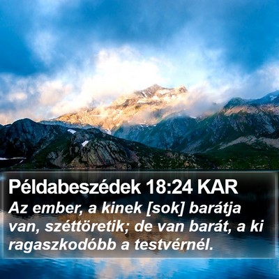 Példabeszédek 18:24 KAR Bible Verse Image