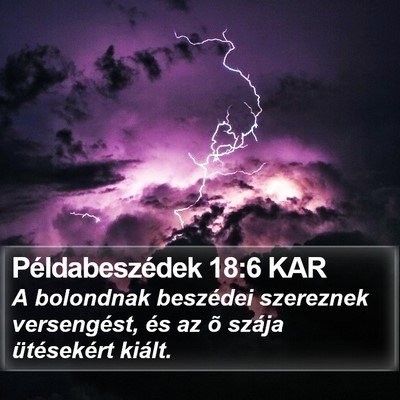 Példabeszédek 18:6 KAR Bible Verse Image