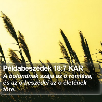 Példabeszédek 18:7 KAR Bible Verse Image