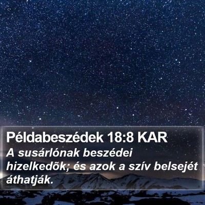 Példabeszédek 18:8 KAR Bible Verse Image