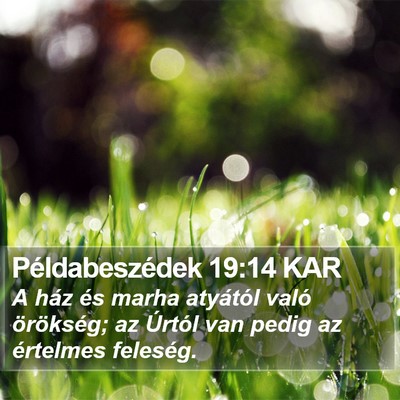 Példabeszédek 19:14 KAR Bible Verse Image