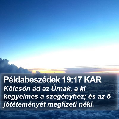 Példabeszédek 19:17 KAR Bible Verse Image