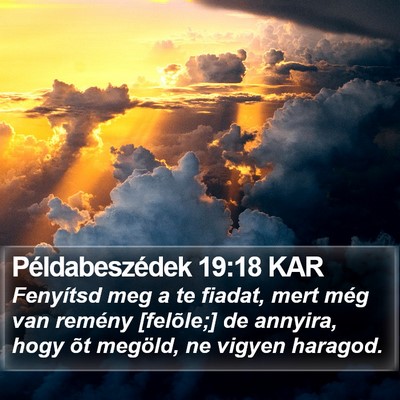 Példabeszédek 19:18 KAR Bible Verse Image