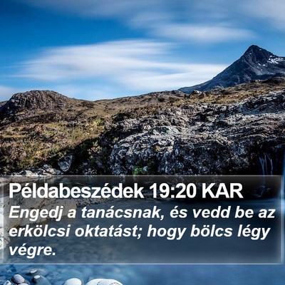 Példabeszédek 19:20 KAR Bible Verse Image