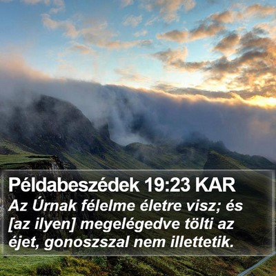 Példabeszédek 19:23 KAR Bible Verse Image