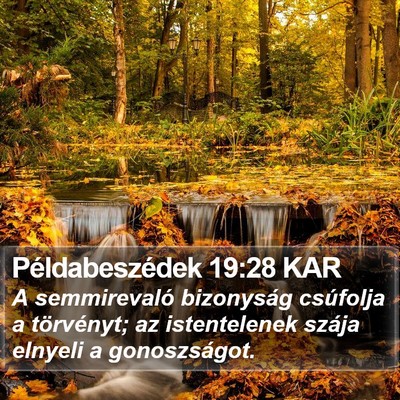 Példabeszédek 19:28 KAR Bible Verse Image