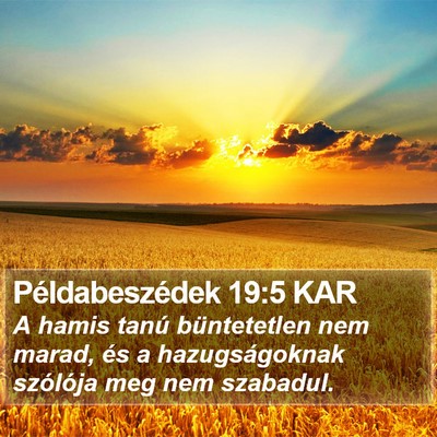 Példabeszédek 19:5 KAR Bible Verse Image