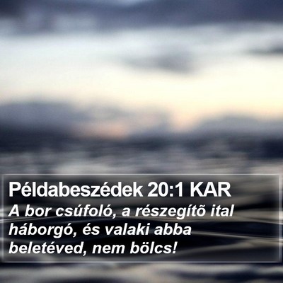 Példabeszédek 20:1 KAR Bible Verse Image