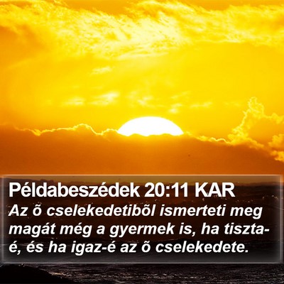 Példabeszédek 20:11 KAR Bible Verse Image
