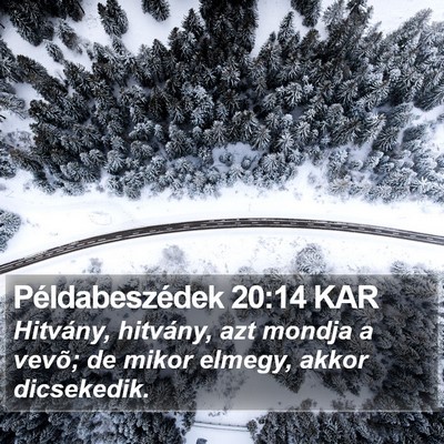 Példabeszédek 20:14 KAR Bible Verse Image