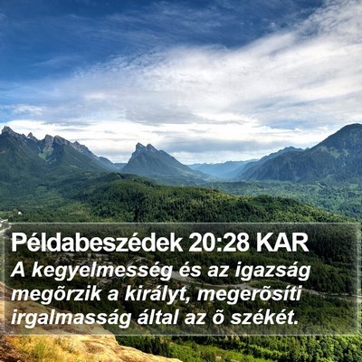 Példabeszédek 20:28 KAR Bible Verse Image