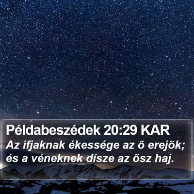 Példabeszédek 20:29 KAR Bible Verse Image