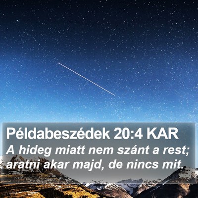 Példabeszédek 20:4 KAR Bible Verse Image