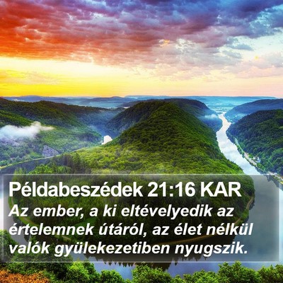 Példabeszédek 21:16 KAR Bible Verse Image