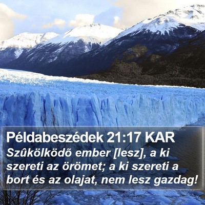 Példabeszédek 21:17 KAR Bible Verse Image