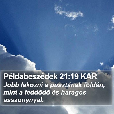 Példabeszédek 21:19 KAR Bible Verse Image