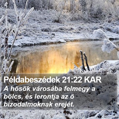 Példabeszédek 21:22 KAR Bible Verse Image