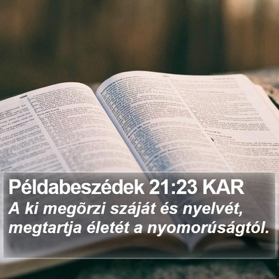 Példabeszédek 21:23 KAR Bible Verse Image