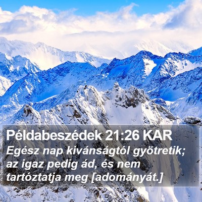 Példabeszédek 21:26 KAR Bible Verse Image