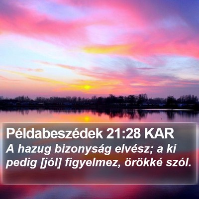 Példabeszédek 21:28 KAR Bible Verse Image
