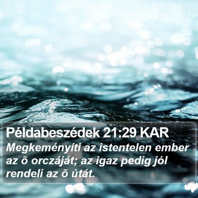 Példabeszédek 21:29 KAR Bible Verse Image
