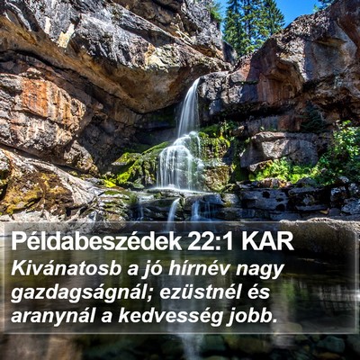 Példabeszédek 22:1 KAR Bible Verse Image
