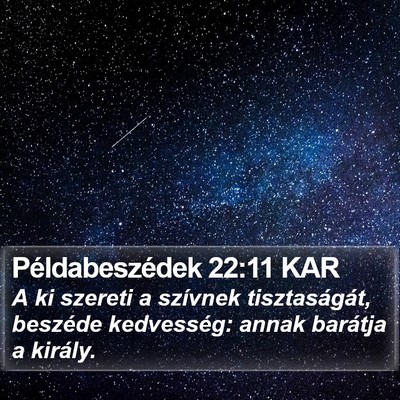 Példabeszédek 22:11 KAR Bible Verse Image