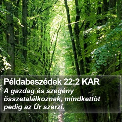 Példabeszédek 22:2 KAR Bible Verse Image
