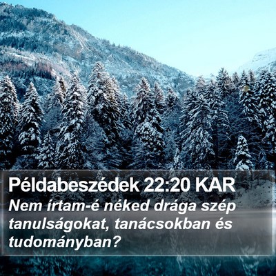 Példabeszédek 22:20 KAR Bible Verse Image