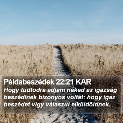 Példabeszédek 22:21 KAR Bible Verse Image