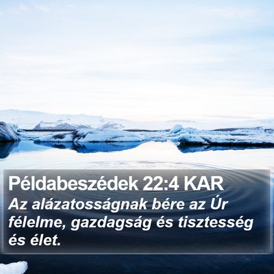 Példabeszédek 22:4 KAR Bible Verse Image