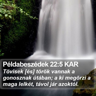 Példabeszédek 22:5 KAR Bible Verse Image