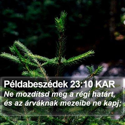 Példabeszédek 23:10 KAR Bible Verse Image