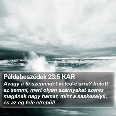 Példabeszédek 23:5 KAR Bible Verse Image