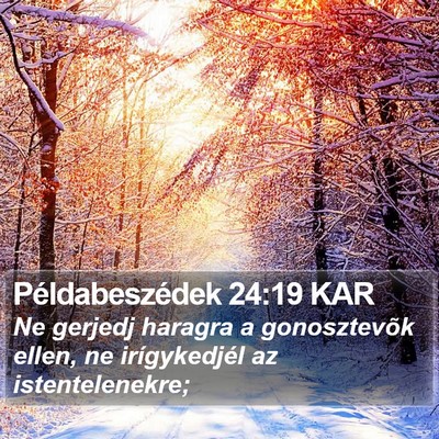Példabeszédek 24:19 KAR Bible Verse Image