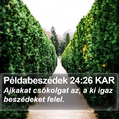 Példabeszédek 24:26 KAR Bible Verse Image