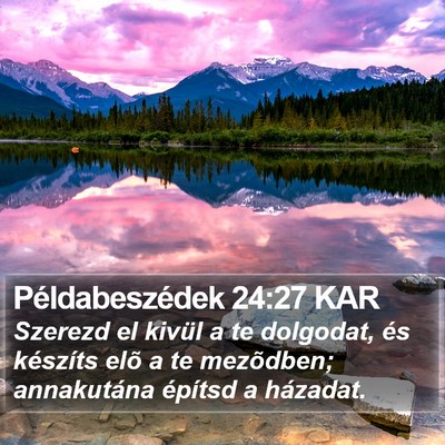 Példabeszédek 24:27 KAR Bible Verse Image