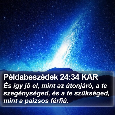 Példabeszédek 24:34 KAR Bible Verse Image