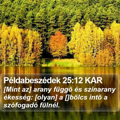 Példabeszédek 25:12 KAR Bible Verse Image