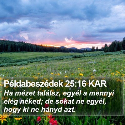 Példabeszédek 25:16 KAR Bible Verse Image