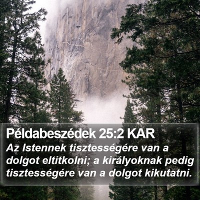 Példabeszédek 25:2 KAR Bible Verse Image