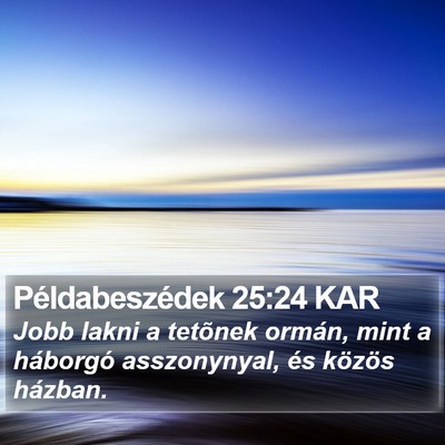 Példabeszédek 25:24 KAR Bible Verse Image