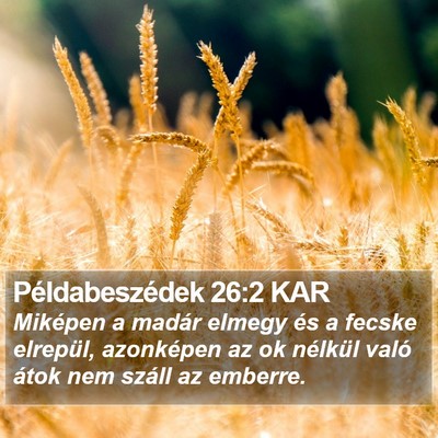 Példabeszédek 26:2 KAR Bible Verse Image