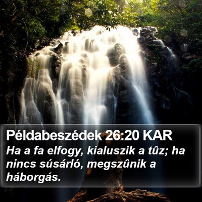 Példabeszédek 26:20 KAR Bible Verse Image