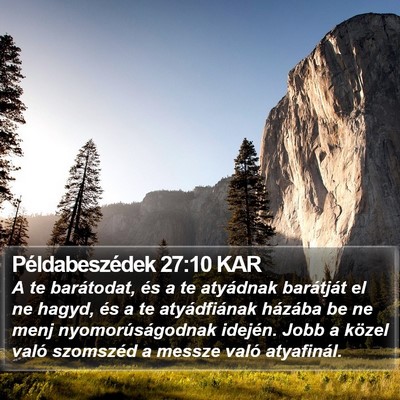 Példabeszédek 27:10 KAR Bible Verse Image