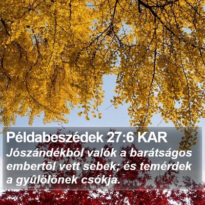 Példabeszédek 27:6 KAR Bible Verse Image