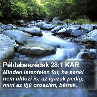 Példabeszédek 28:1 KAR Bible Verse Image