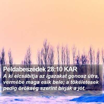 Példabeszédek 28:10 KAR Bible Verse Image