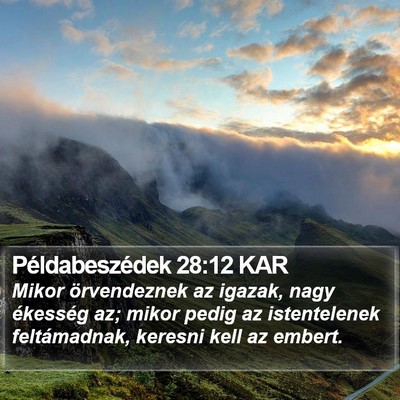 Példabeszédek 28:12 KAR Bible Verse Image